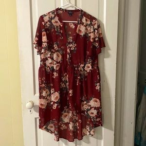 Sheer duster/hi lo top